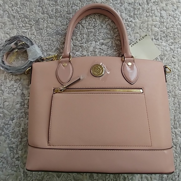 Anne Klein Handbags - NWT Anne Klein Blush Faux Leather Satchel Handbag